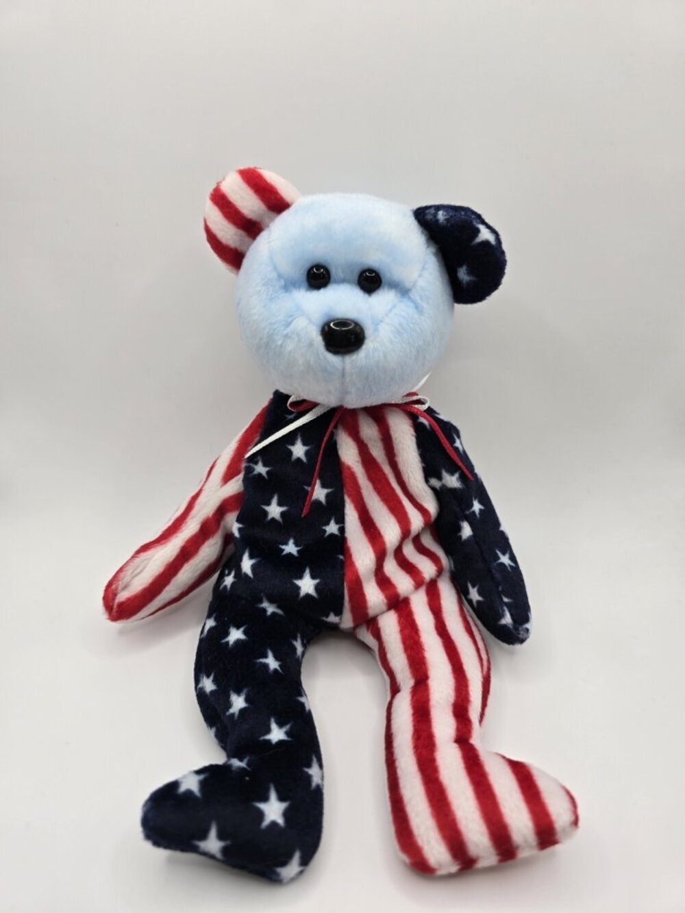 Ty Beanie Baby, Spangle Bear Light Blue Head 1999 Stuffed Animal Toy